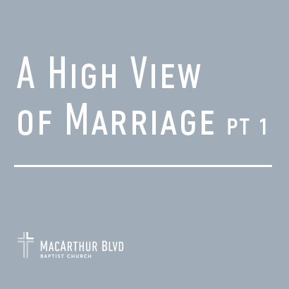 A High View of Marriage: Pt. 1
