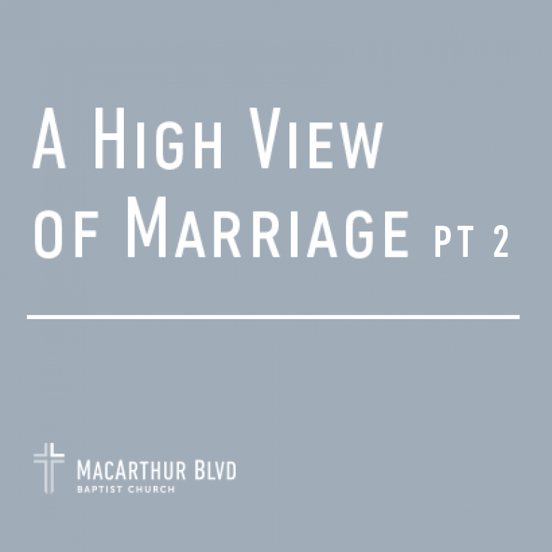 A High View of Marriage: Pt. 2